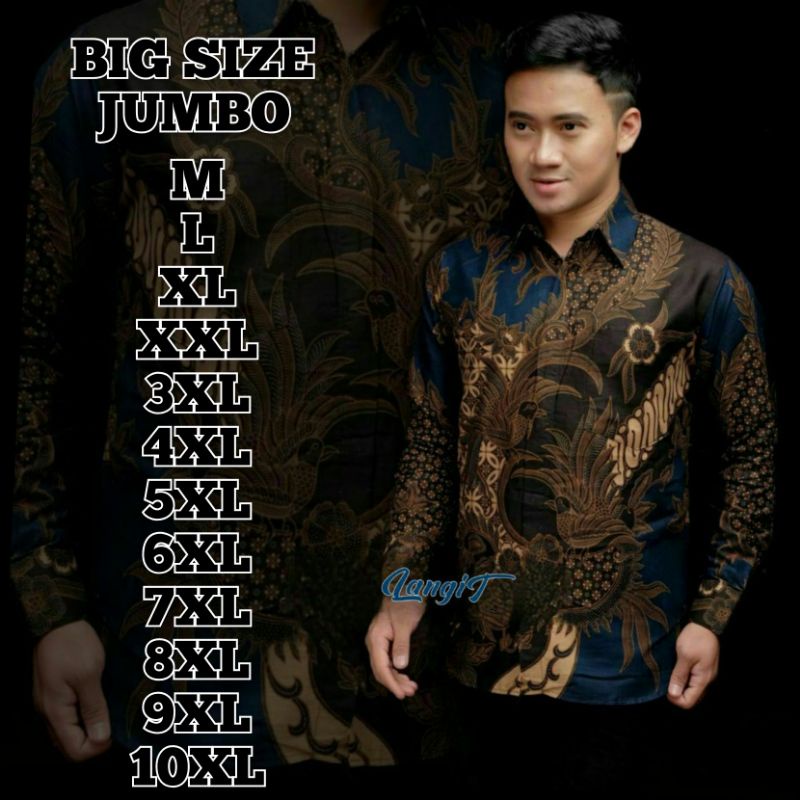 KEMEJA BATIK PRIA LENGAN PANJANG BIG SIZE M.L.XL.XXL.3XL.4XL.5XL.6XL.7XL.8XL.9XL.10XL