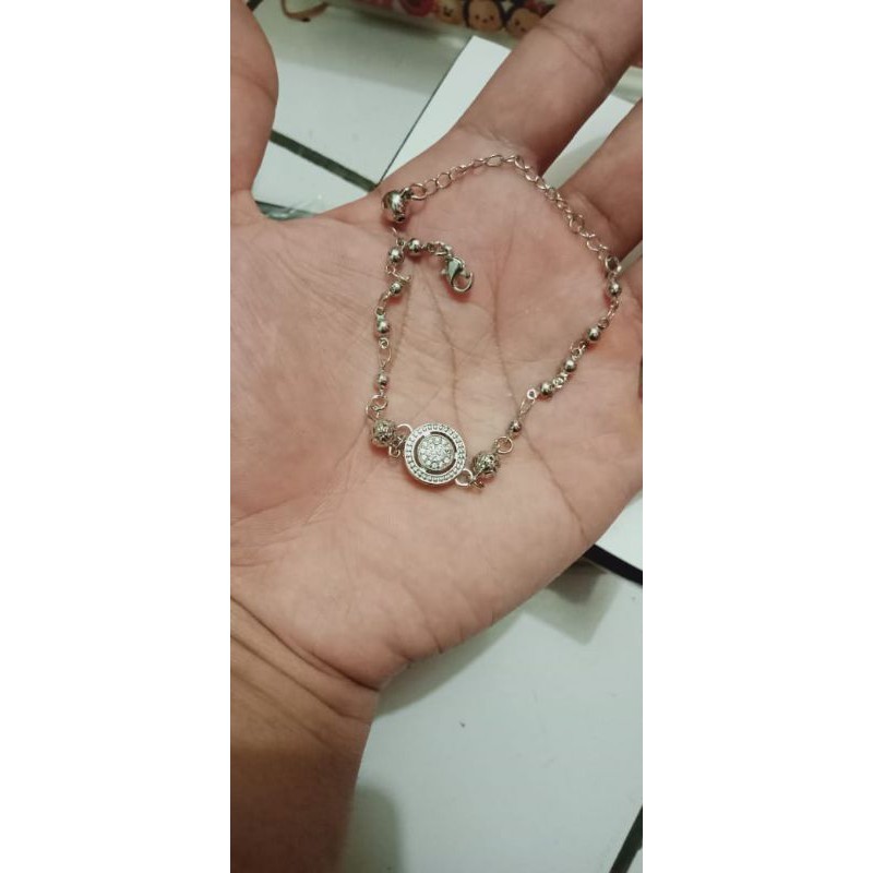 kalung xuping wanita berlapis emas putih dengan mata zircon 18cm B13.