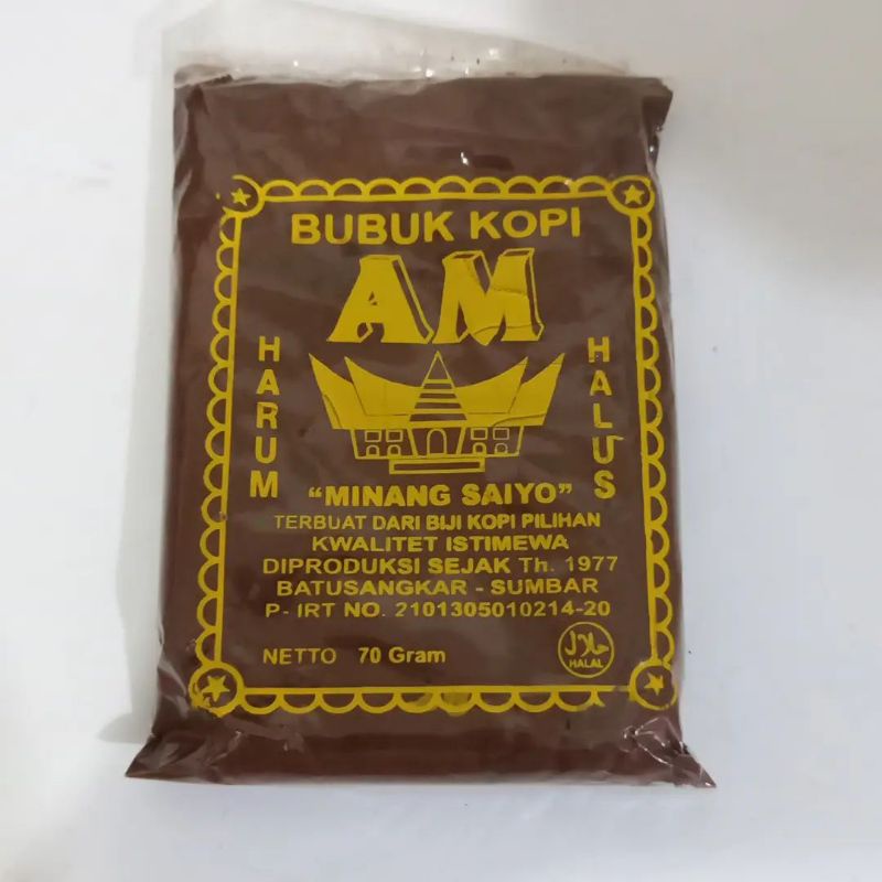 

Bubuk Kopi AM Minang Saiyo Uk. Kecil Sungai Tarab Batu Sangkar