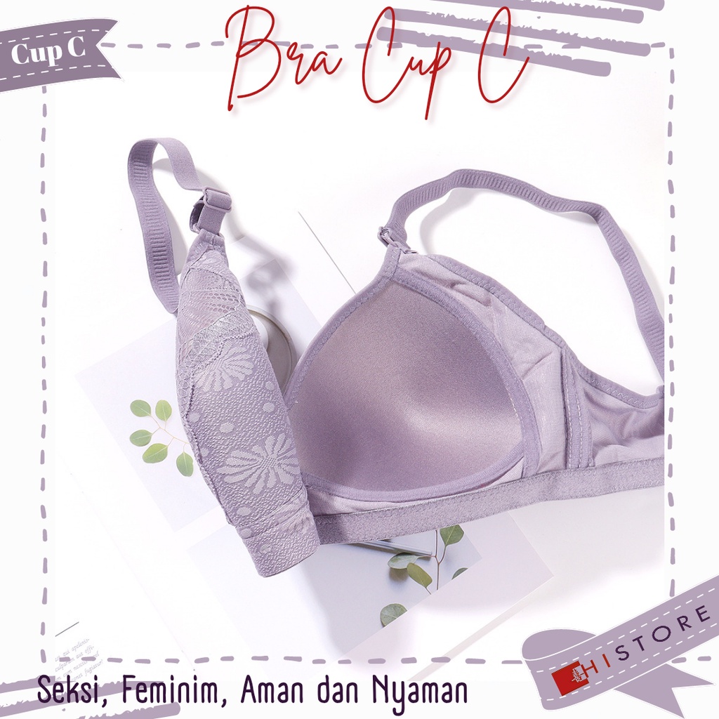 [HI] Bra BH JUMBO Cup 3/4C Fashion Wanita Bra wanita Premium BH Busa Tipis Tanpa Kawat Sangat Nyaman 2030