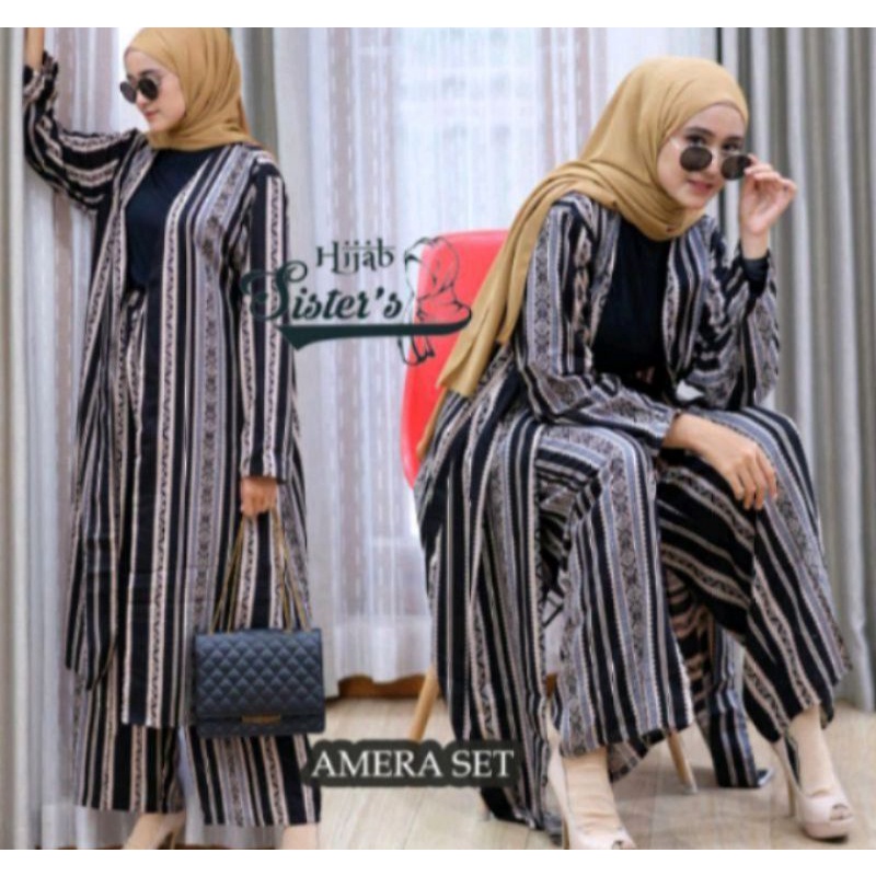 One set tunik malika jumbo setelan tunik Malika Set wanita