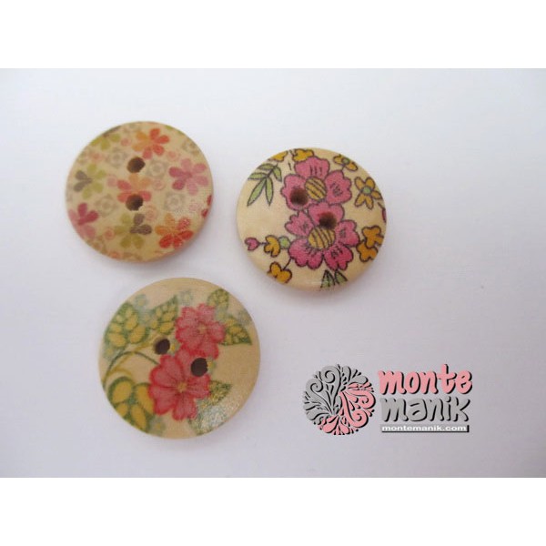 

5 Pcs Kancing Kayu Bulat Motif 2 cm (KKN-029)