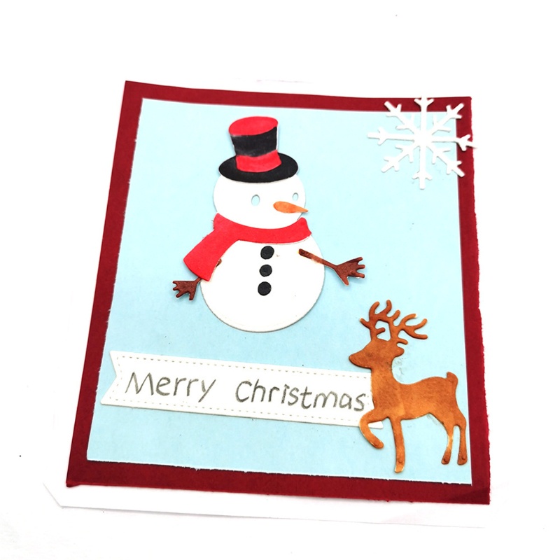 Cutting Dies Bahan Carbon Steel Desain Snowman Natal Untuk Membuat Kartu Kertas Album Foto Scrapbooking