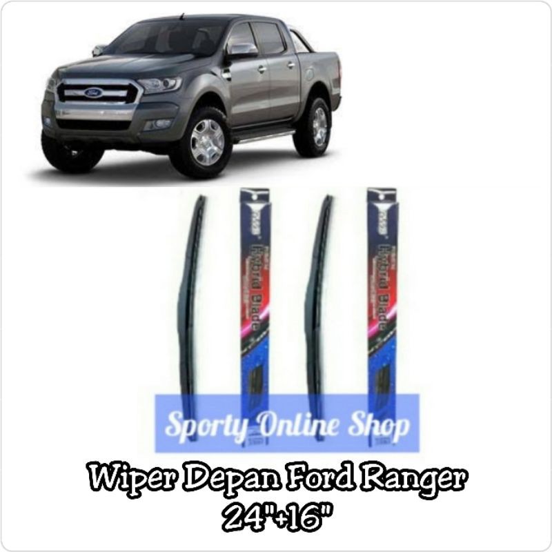 Wiper Depan Ford Ranger 24&quot;+16&quot; Hybrid Merk Rwb