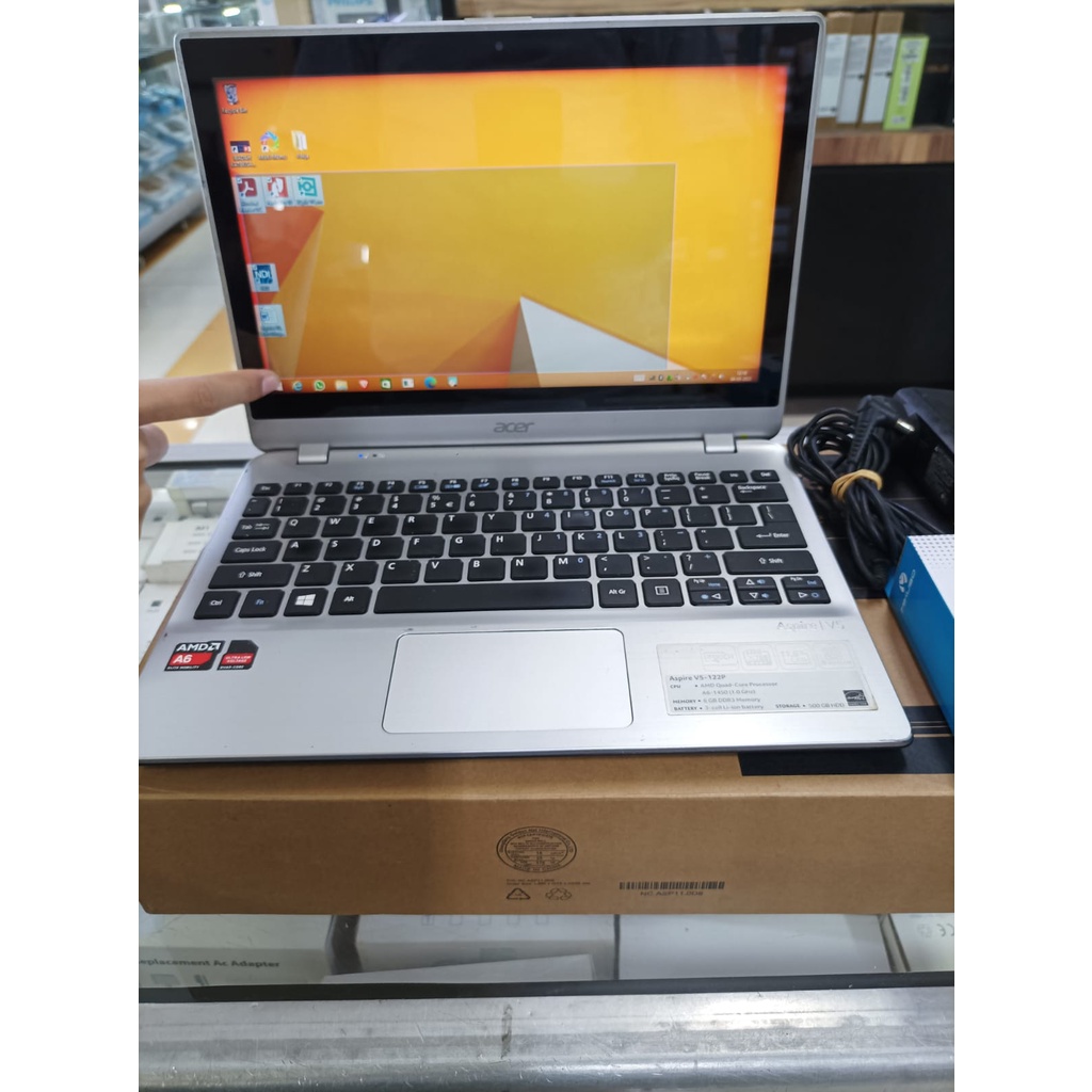 PROMO....TERMURAH laptop leptop seken bekas second acer aspire v5 touchscreen  touchs creen layar sentuh ram 6gb 6 GB DIATAS 4GB  hdd 500gb AMD A6 VGA RADEON quad core murah berkualitas siap pakail