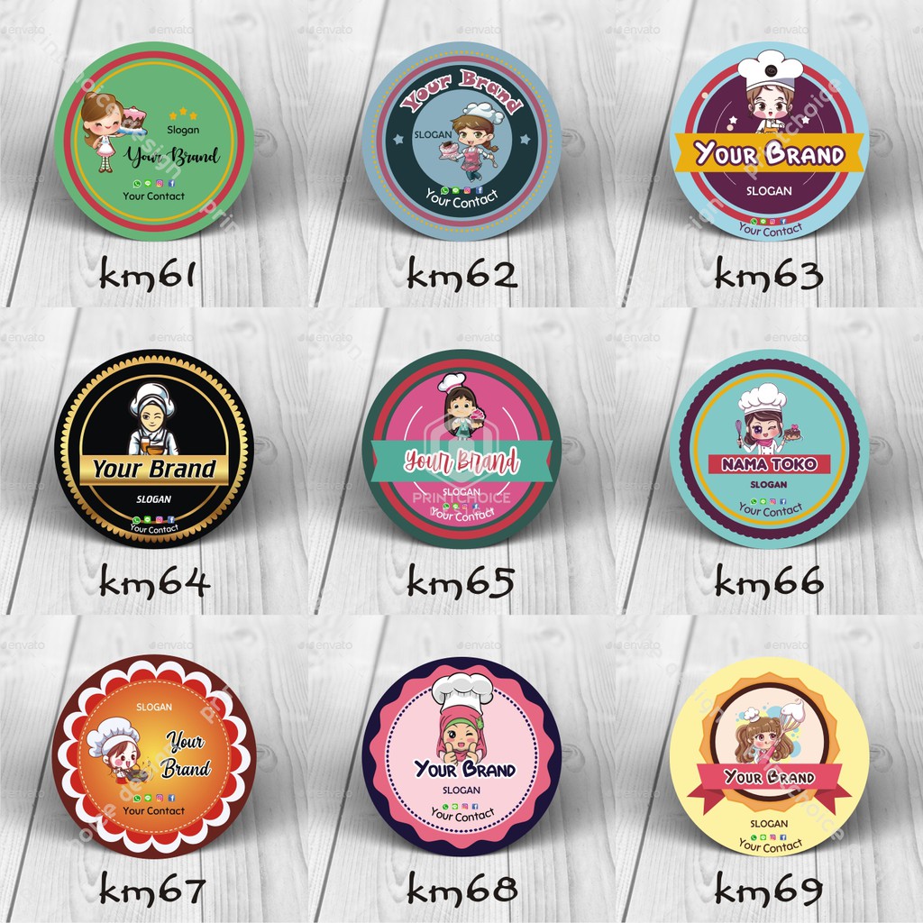 (FREE DESAIN) CETAK STIKER LABEL PRODUK / KEMASAN KUE & MAKANAN & SKINCARE