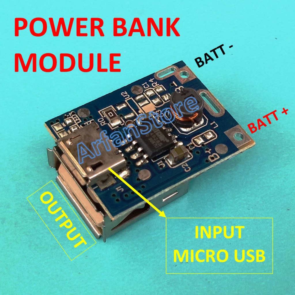 Mini Power Bank Module Board USB 5V 1A DIY Charger Proteksi Batt 18650