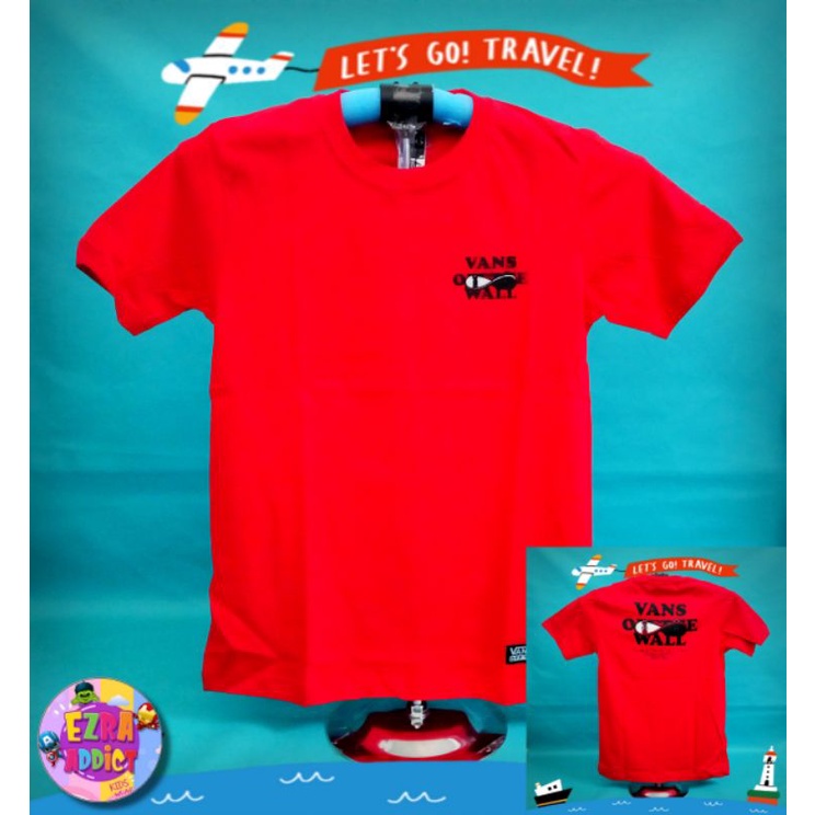 ORIGINAL Surfkids JUNIOR - Umur 9 10 11 12 tahun - Baju Distro Anak - Vans Merah - Kaos Distro Anak 