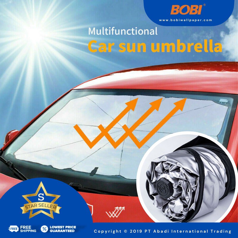 PROMO !!! Payung Lipat Mobil Pelindung Sinar UV - Sun Shield Payung - Warna Random