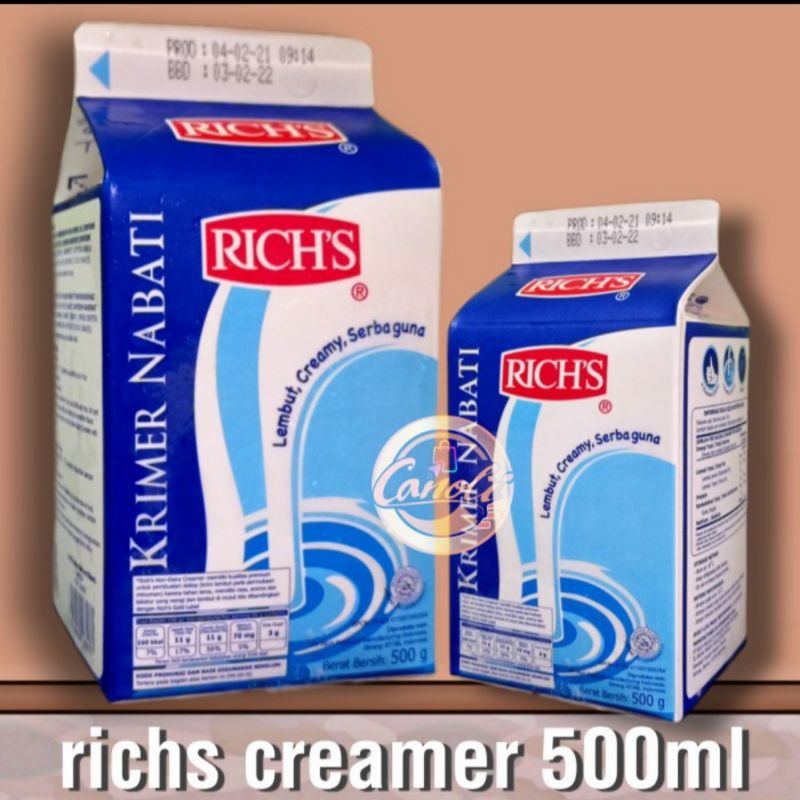 

RB22 richs krimer nabati 500 ml/creamer non dairy 500 ml/krimer cair