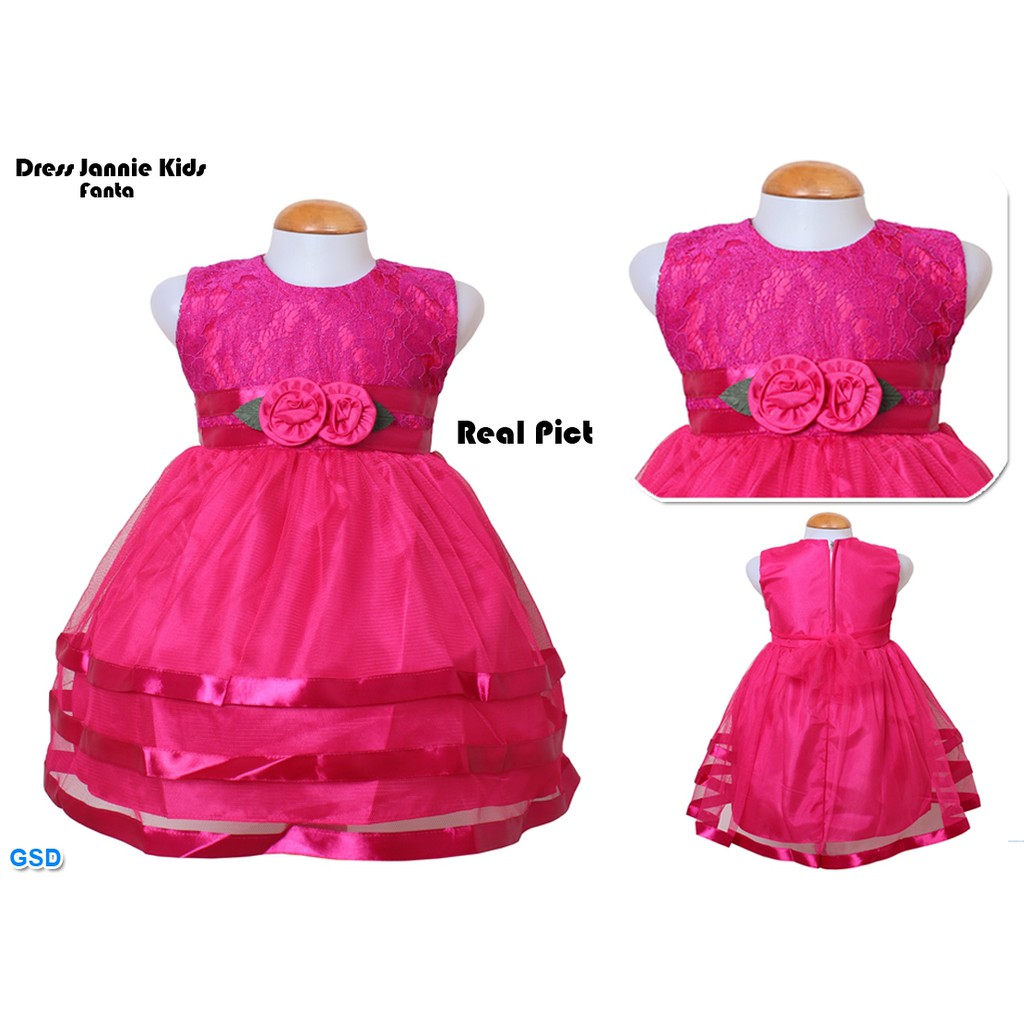 Dress Kids Jannie/pakaian Anak kecil/Baju Pesta Anak Cewek Murah/ Baju Pesta Anak Tanpa Lengan