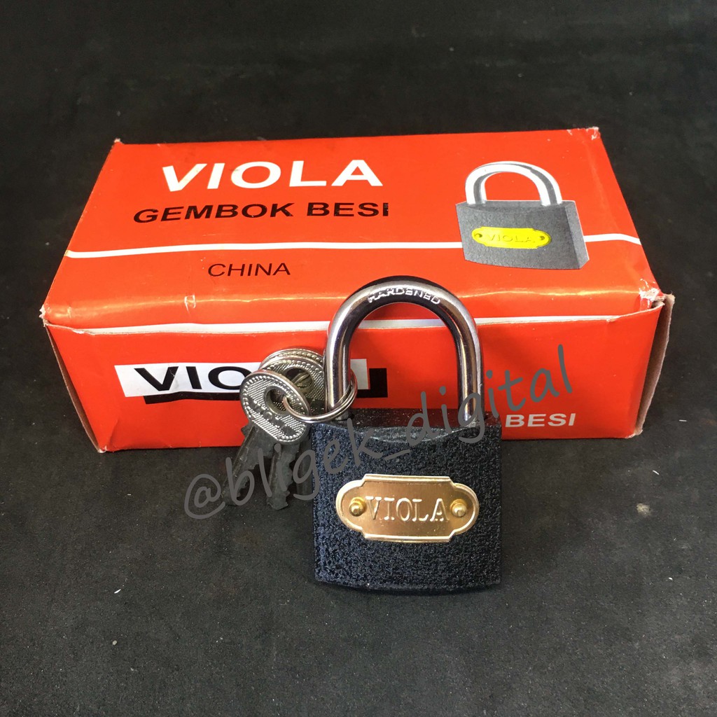 Gembok besi hitam / kuning VIOLA 50 / 60 mm