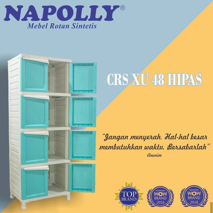 Lemari Plastik Napolly CRS XU 48 Hijau Pastel