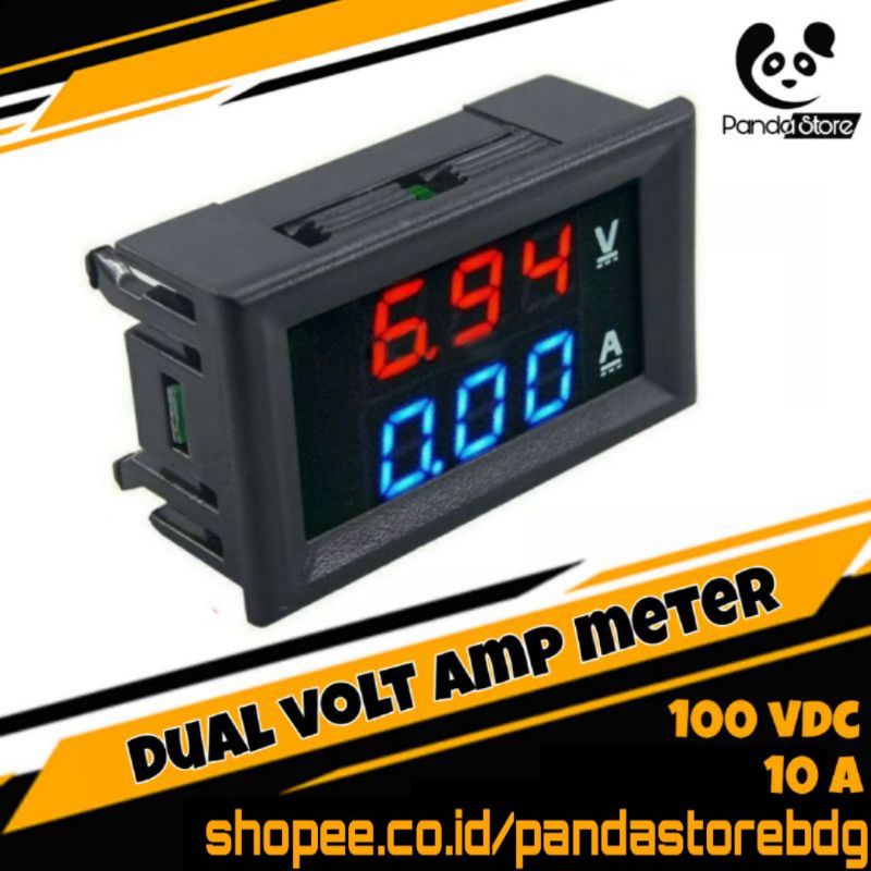 Digital Voltmeter Ammeter Dual Volt Ampere Meter DC 100V 10A 3 Digit