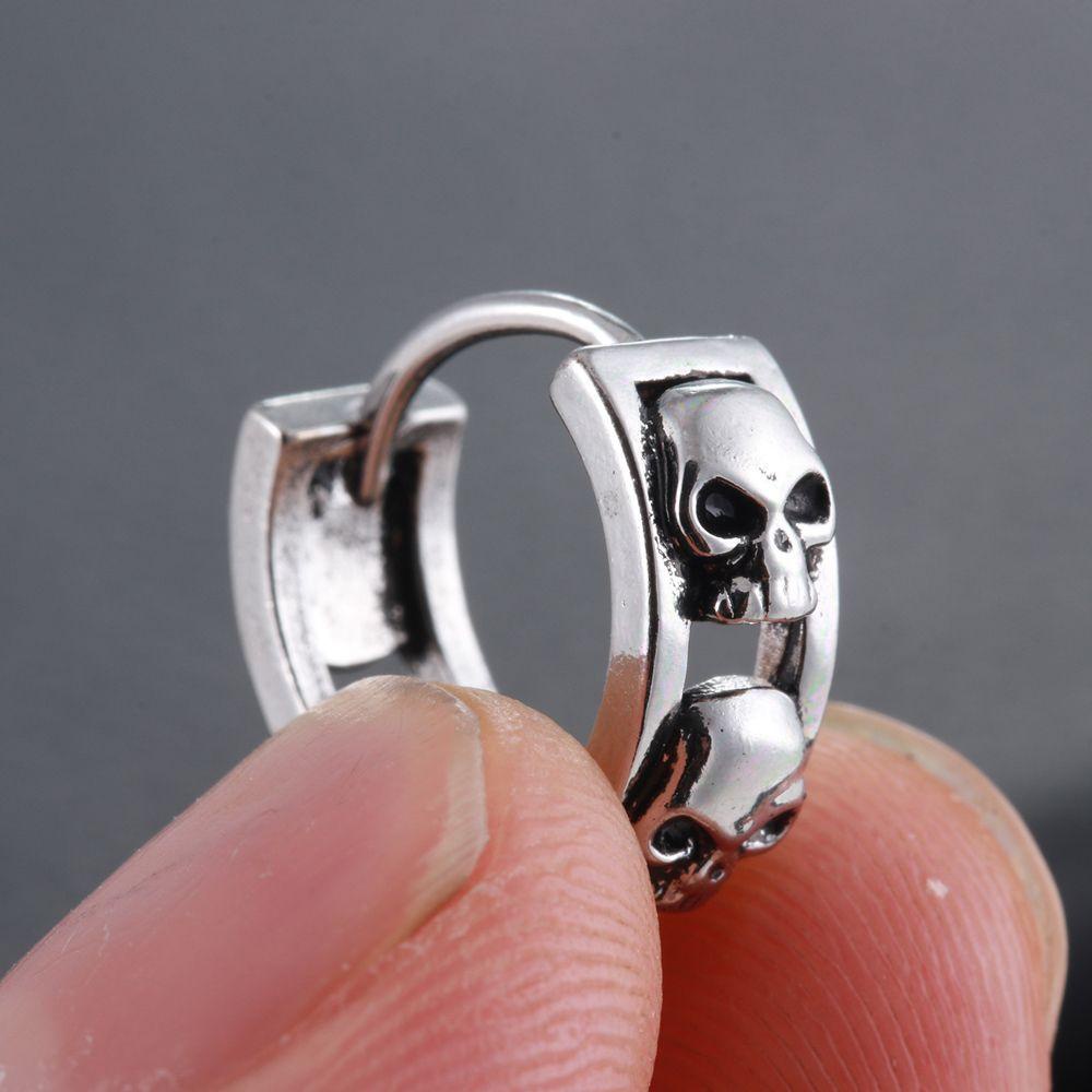 NEEDWAY Pria Hoop Earrings Street Wear Retro Pesta Stainless Steel Fashion Desain Kuningan Temperamen Wanita Earrings