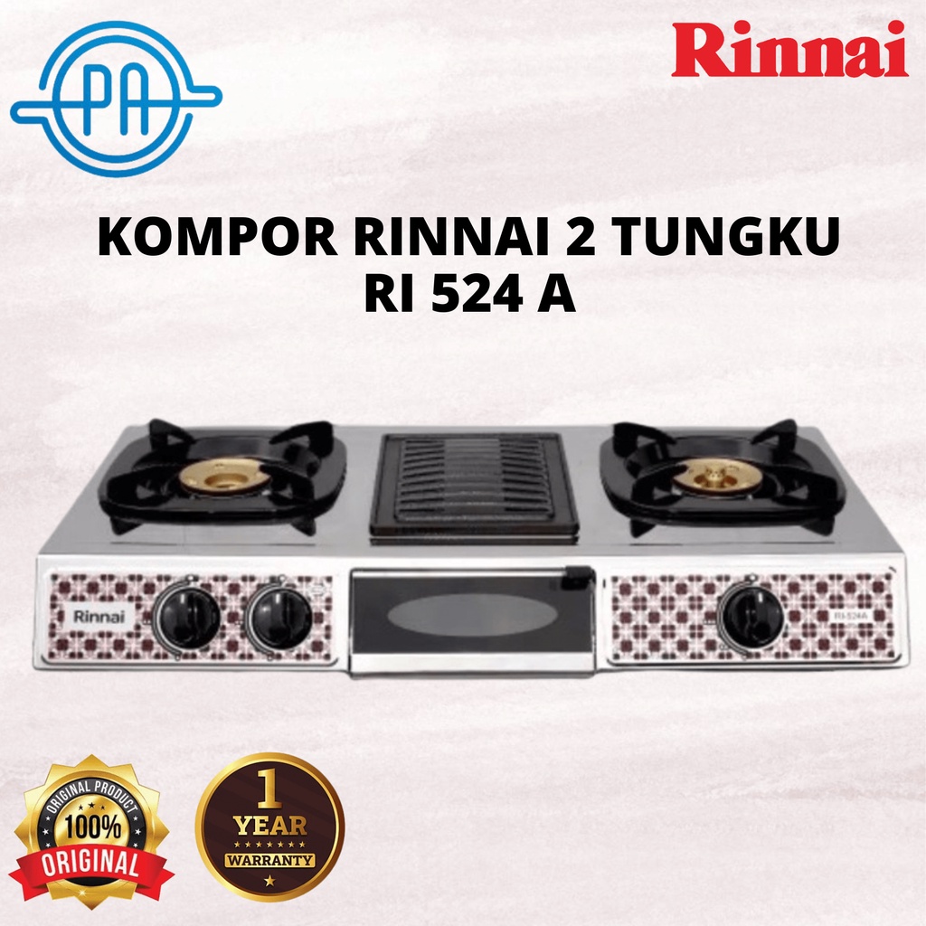 KOMPOR RINNAI RI 524A Rinnai RI-524A (Grill Pan Series)