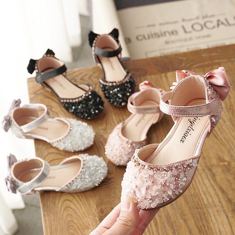 SH2-Sepatu Pesta Anak Perempuan Import Mutiara Rhinestone