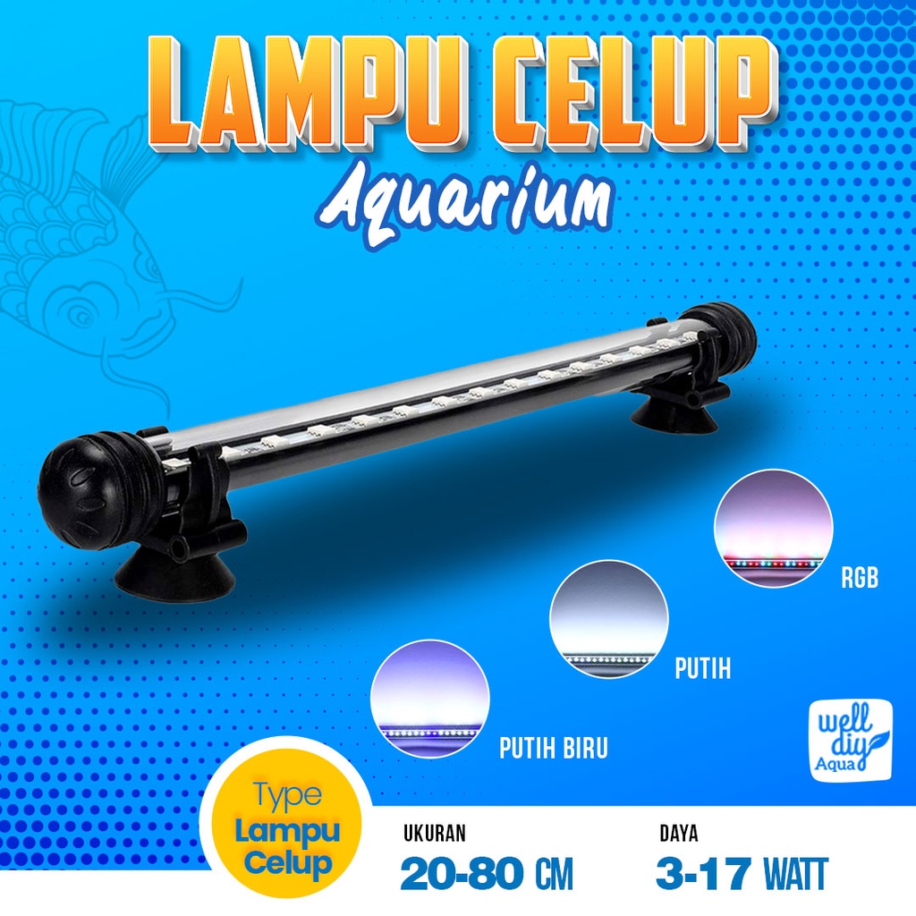 Lampu Celup Aquarium Led Lampu Ikan Arwana Chana - 20 30 40 50 60 80 100 120 Cm