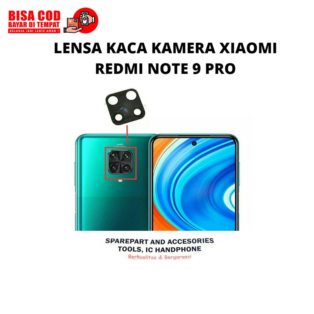 LENSA / KACA KAMERA REDMI NOTE 9 PRO ORIGINAL