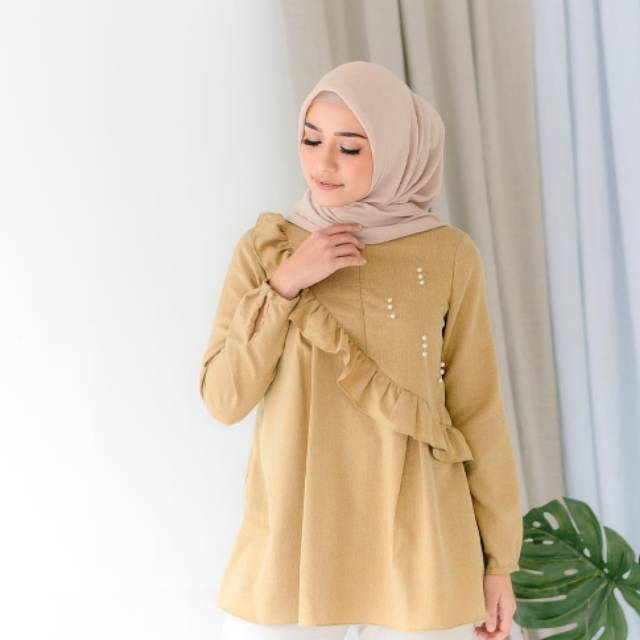 Claire blouse mustard L by wearing klamby