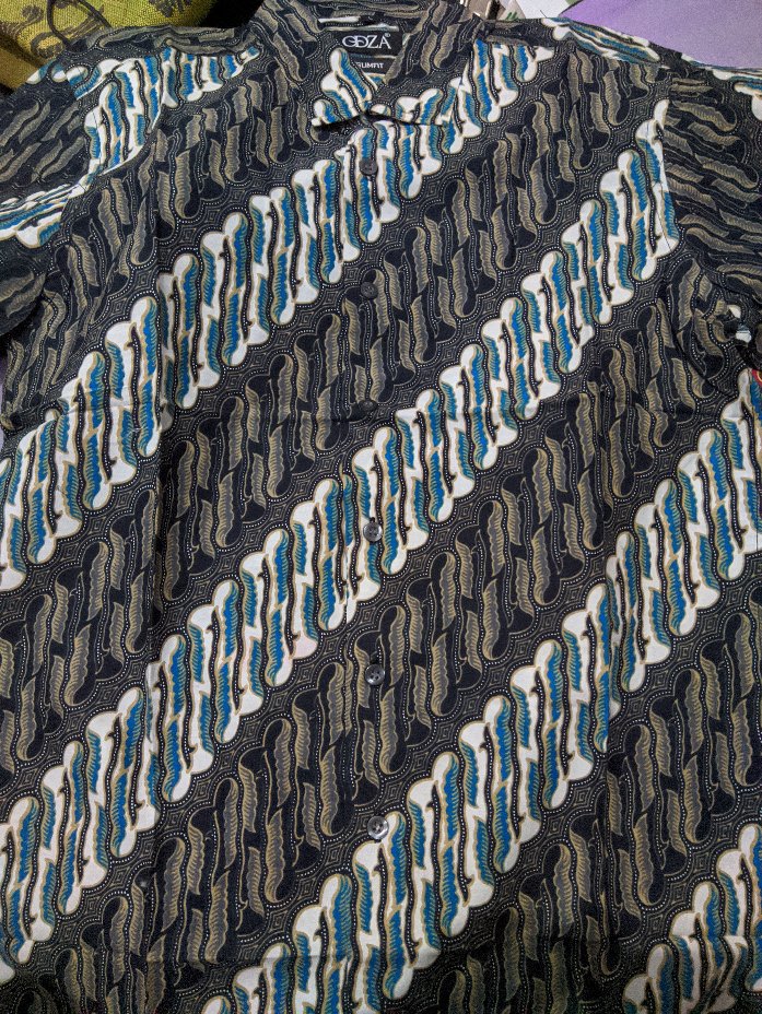 Odza Classic Kemeja Batik Solo Lengan Panjang Baju Pria Sogan Slim Fit