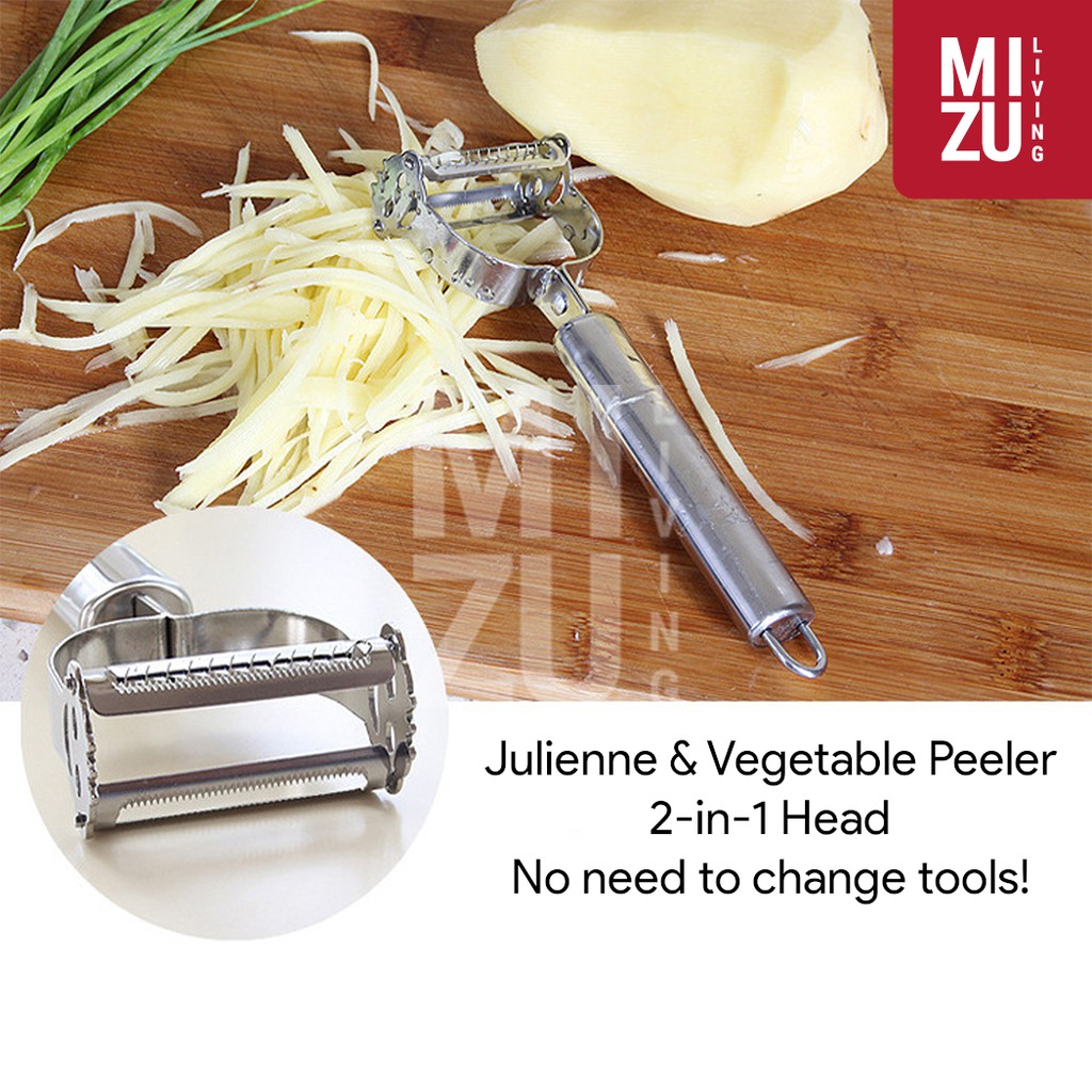 JULIENNE Peeler Slicer &amp; Shredder Stainless Steel Pengupas Apel Kentang Sayur