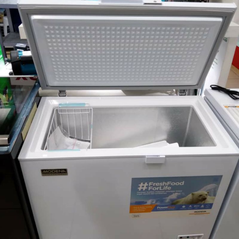 FREZER FREEZER BOX CHEST MODENA MD 20 WHITE 205LITER SUPER BESAR READY SAMARINDA