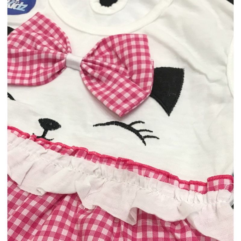 Baju bayi Perempuan Dress Ballon motif CAT PLANET KIDS Bahan Katun usia 0-12 bulan