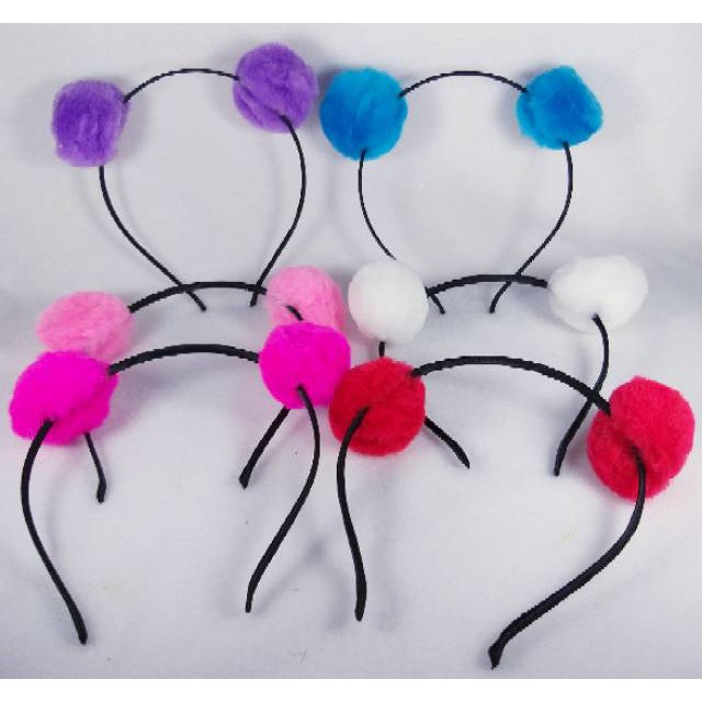 Bando pompom 6 PCS mixed metal. grosir
