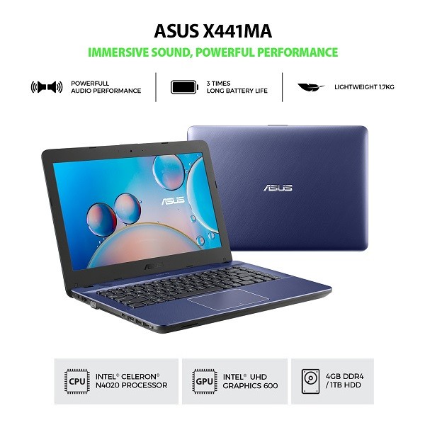 Laptop ASUS VivoBook ASUS X441MA-GA034T - Peacock Blue