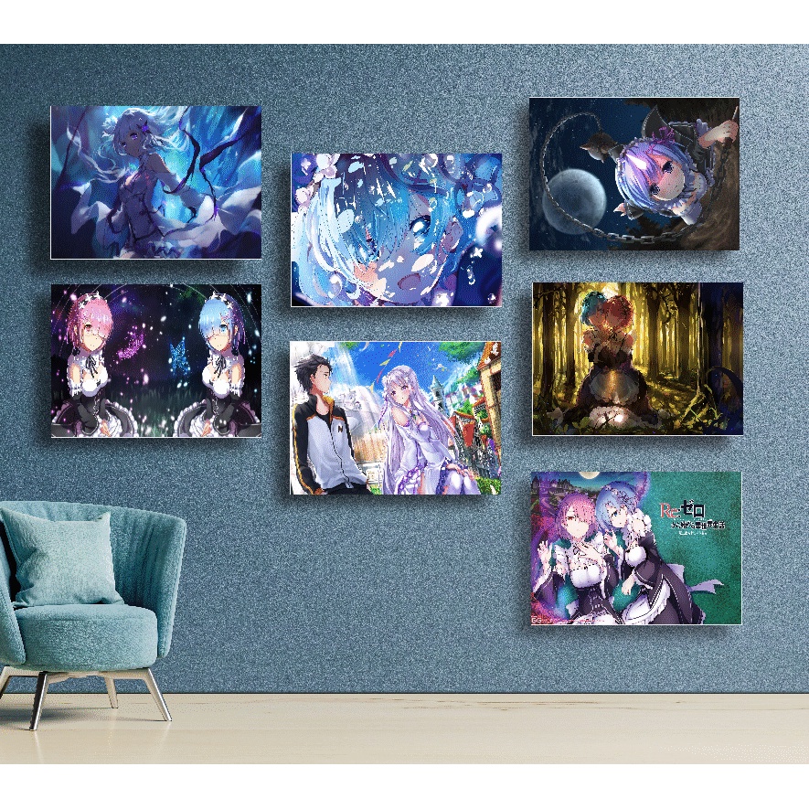 Poster Dinding Anime Re-Zero A4 HD