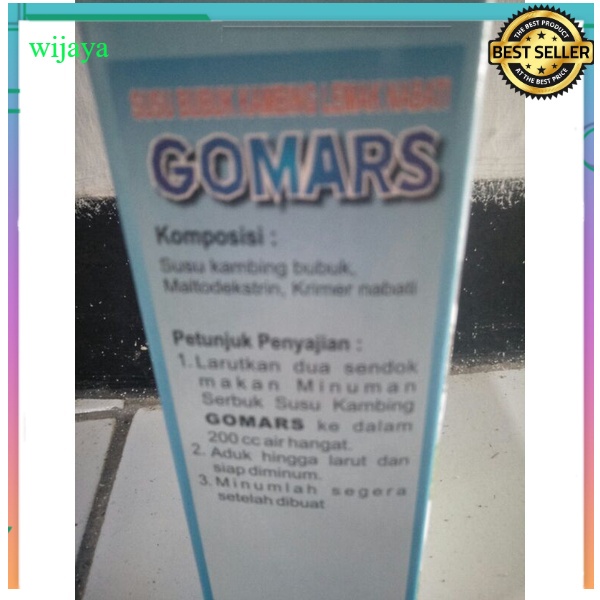 

TERLARIS susu bubuk kambing lemak nabati."GOMARS" 100% & VALID