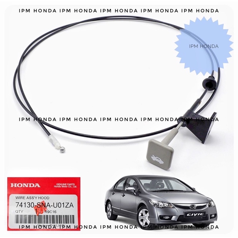 74130 SNA Wire Assy Hood Kabel Cable Kap Motor Mesin Honda Civic FD FD1 FD2 2006 2007 2008 2009 2010 2011