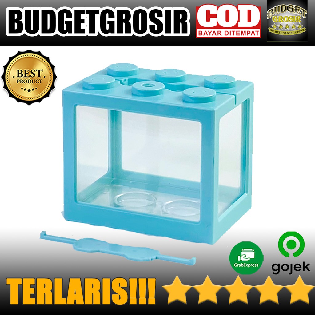 Aquarium Mini Lego Block 4 Side Windows 12x8x10cm - TOP4--TOPINCN