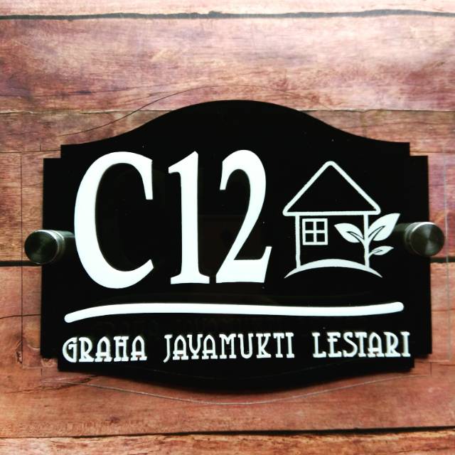 

Nomor rumah akrilik acrylic 20x15