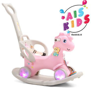 Happy Play Rocking Horse Mainan kuda kudaan 4 in 1 Balance Bike 3 in 1