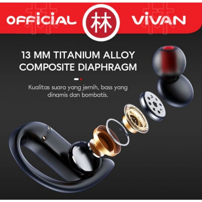 Vivan Sport X TWS Earphone Bluetooth 5.0 Waterproof IPX5