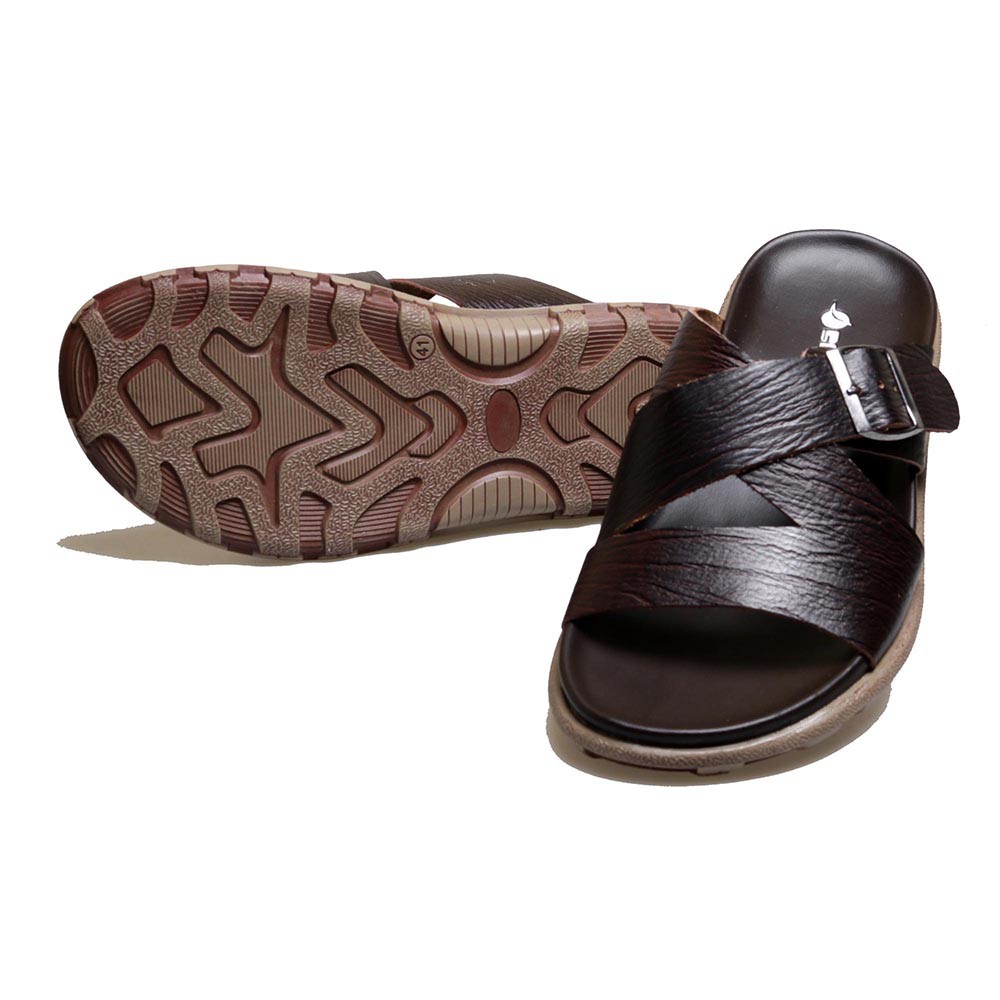Sandal Pria Bahan Kulit Asli BM-05 Sendal Kerja &amp; Main Santai Type Selop