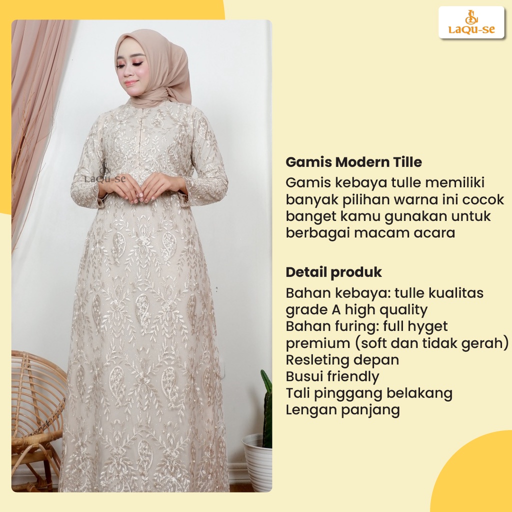 Gamis Tulle Modern Dress Pesta Wanita Busui Friendly By Laquse_Kebaya2