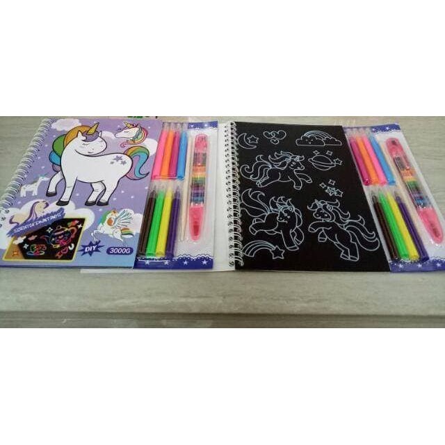 [READY STOCK] BUKU EDUKASI ANAK SCRATCH PAINTING KUDA PONY BUKU MENGGAMBAR KUDA PONY Murah