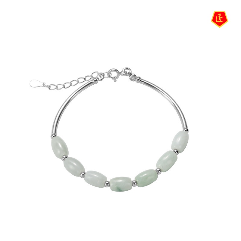 [Ready Stock]Women's Simple S925 Silver Jade Bracelet