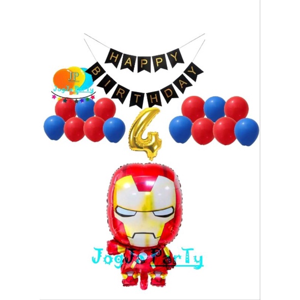 Set Dekorasi ulang tahun dekorasi ultah balon iron man set dekorasi balon ulang tahun dekorasi ulang