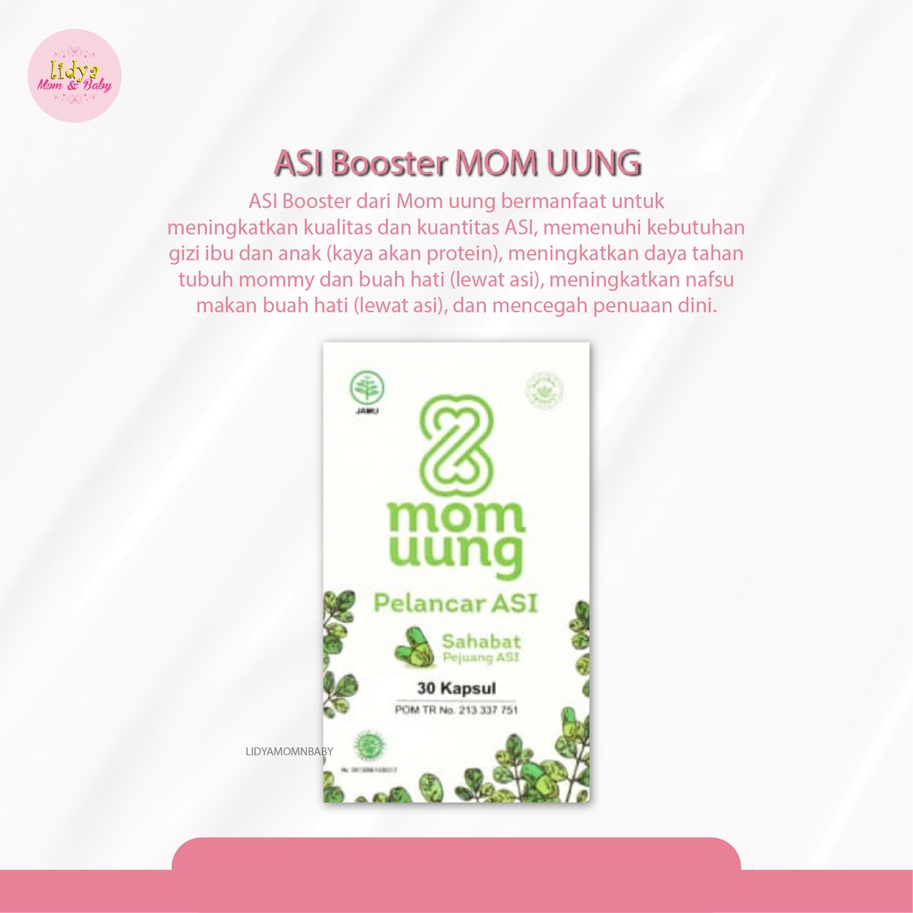 Suplemen Pelancar Asi Booster Mom Uung 60 &amp; 30 Kapsul Untuk Ibu Menyusui Busui Original Halal By Lidya Mom And Baby