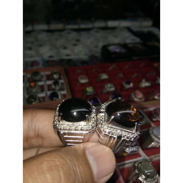 cincin batu kecubung hitam kalimantan