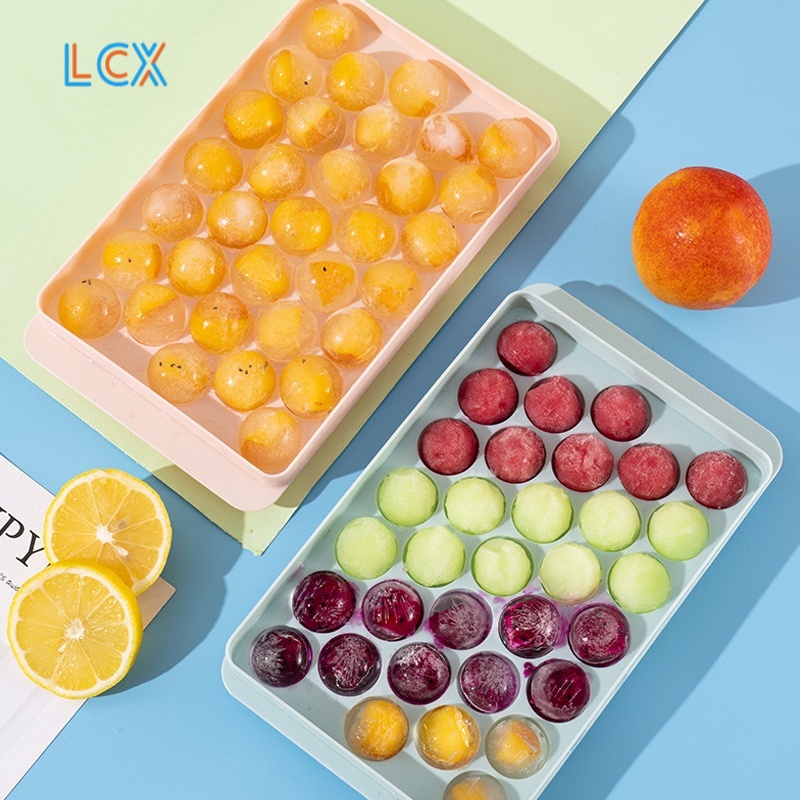 LCX Cetakan Es Batu + Penutup 18 Kotak Ice Cube Tray Bahan Dengan Tutup VS-96