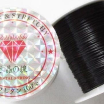 Senar Elastis Gepeng Warna/Senar Elastis Aksesoris/Bahan Gelang Hitam