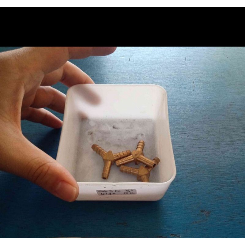 Cabang 3 Kuningan 1/4" Sachio Tee Nepel Selang Angin dan Gas LPG