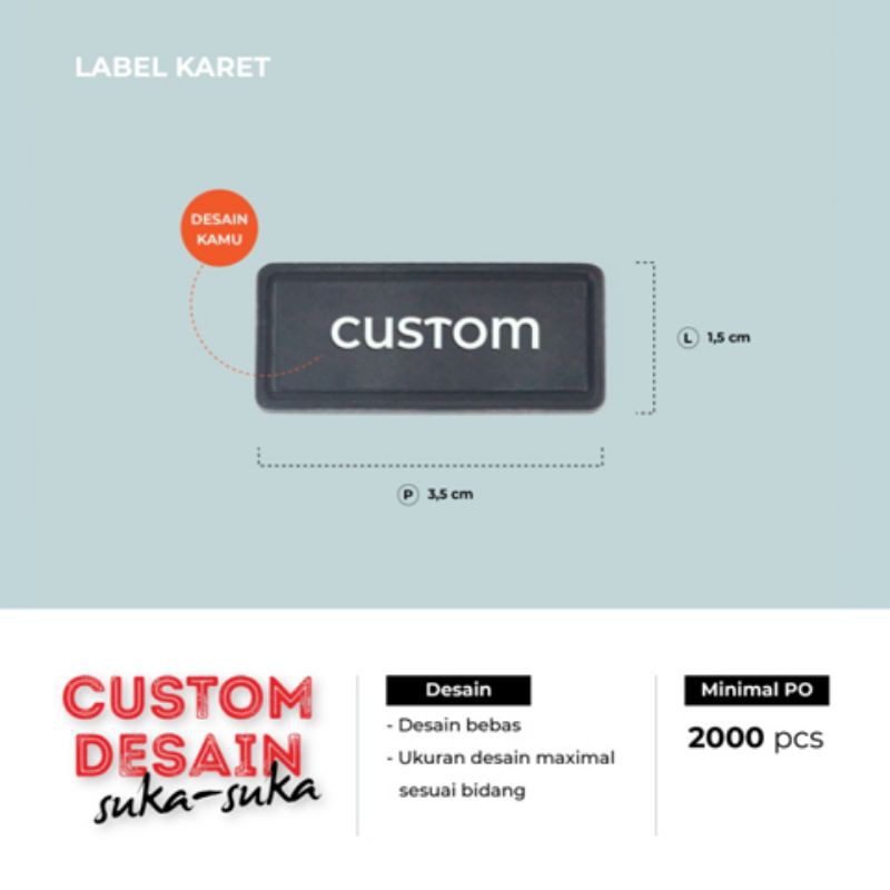 

CST265 Custom Label Karet 3.5 x 1.5 cm Pre Order
