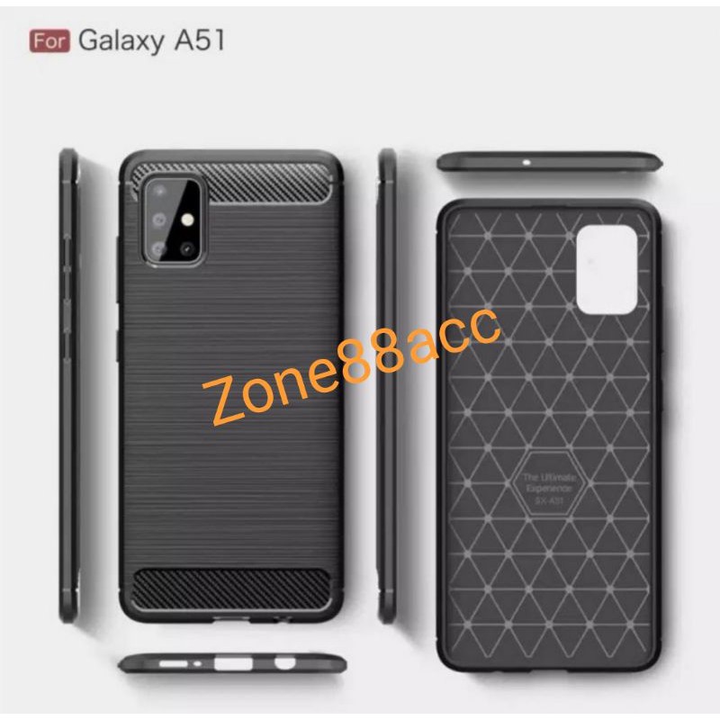 Silicon Case SAMSUNG A51 Softcase iPAKY Carbon Casing Cover TPU