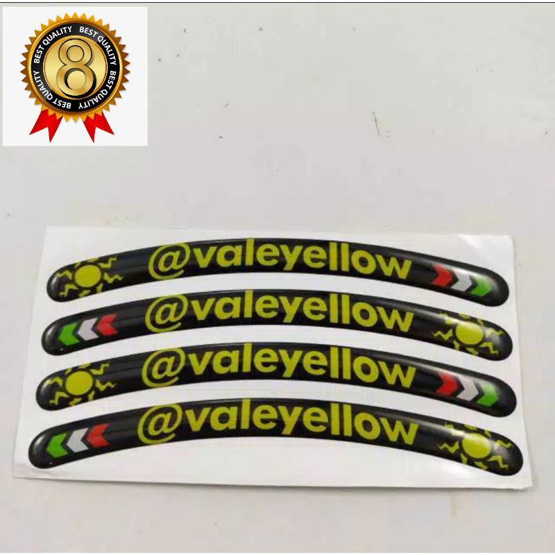 Emblem 3d Sticker Timbul List Velg valeyellow Thailan Thailook Babylook